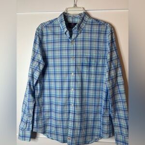 Vineyard Vines Light Blue and Green Plaid Shirt size medium